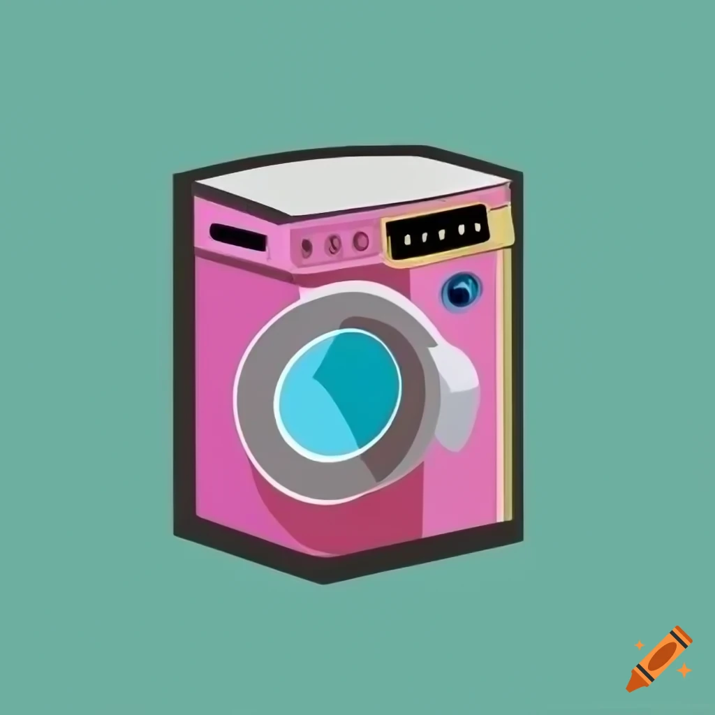 Washing machine logo on a colorful background on Craiyon