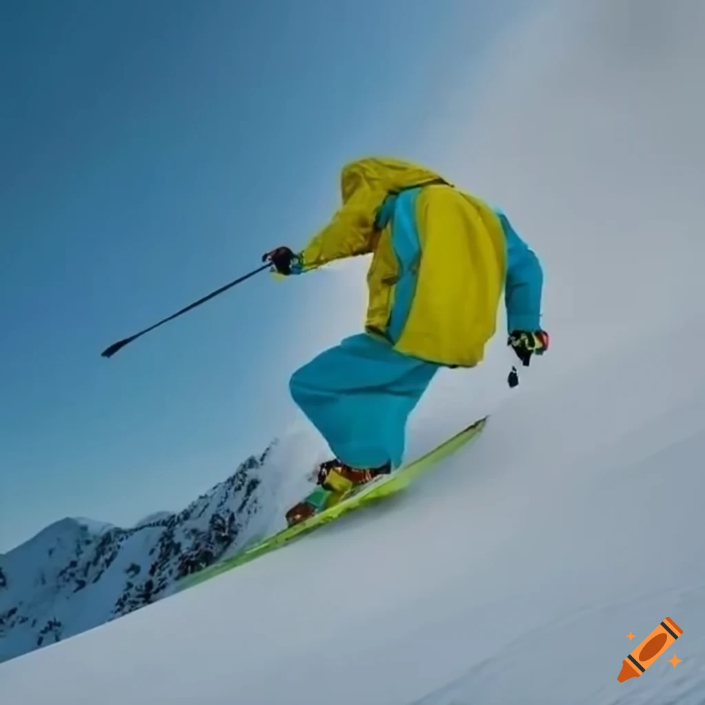 Skier carving a slope in formigal on Craiyon