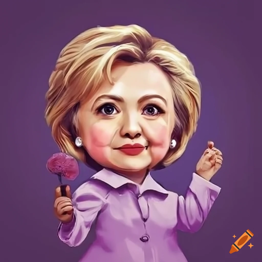 cute kawaii depiction of Hillary Clinton