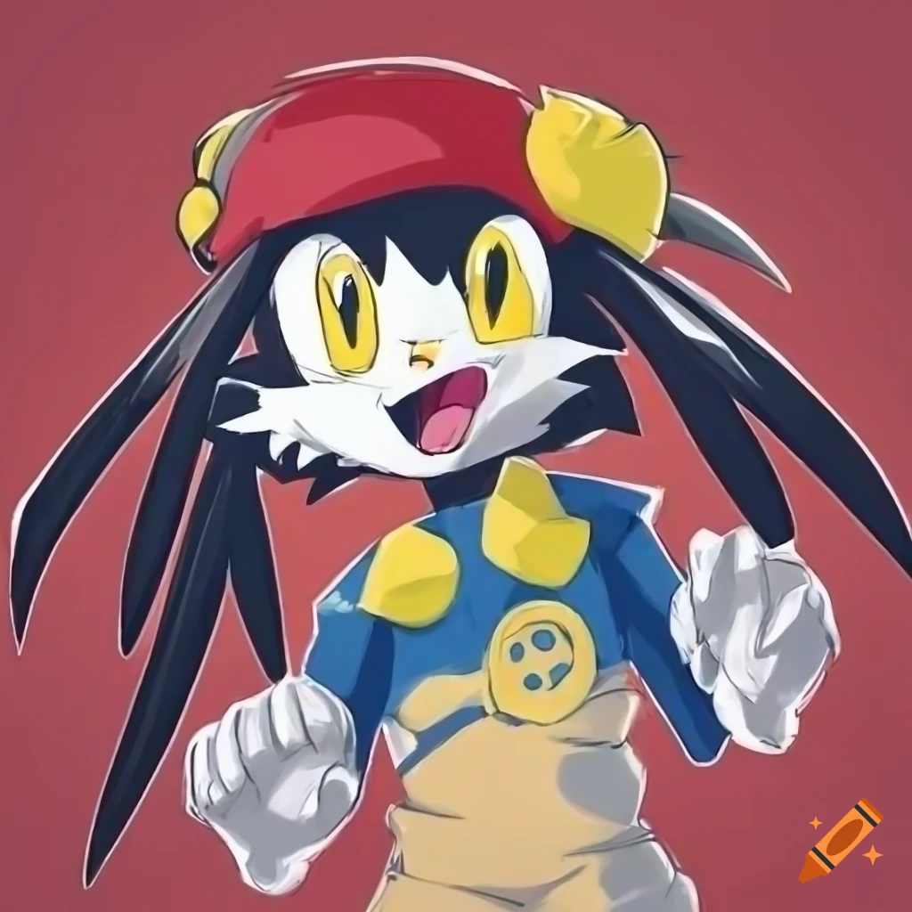 Klonoa dressed in link's kokiri outfit posing confidently