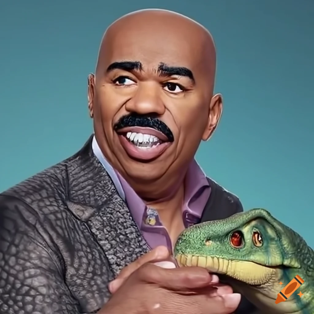 Steve Harvey Dining With A Dinosaur On Craiyon