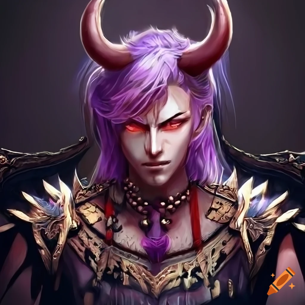 image of a handsome demon king in royal attire