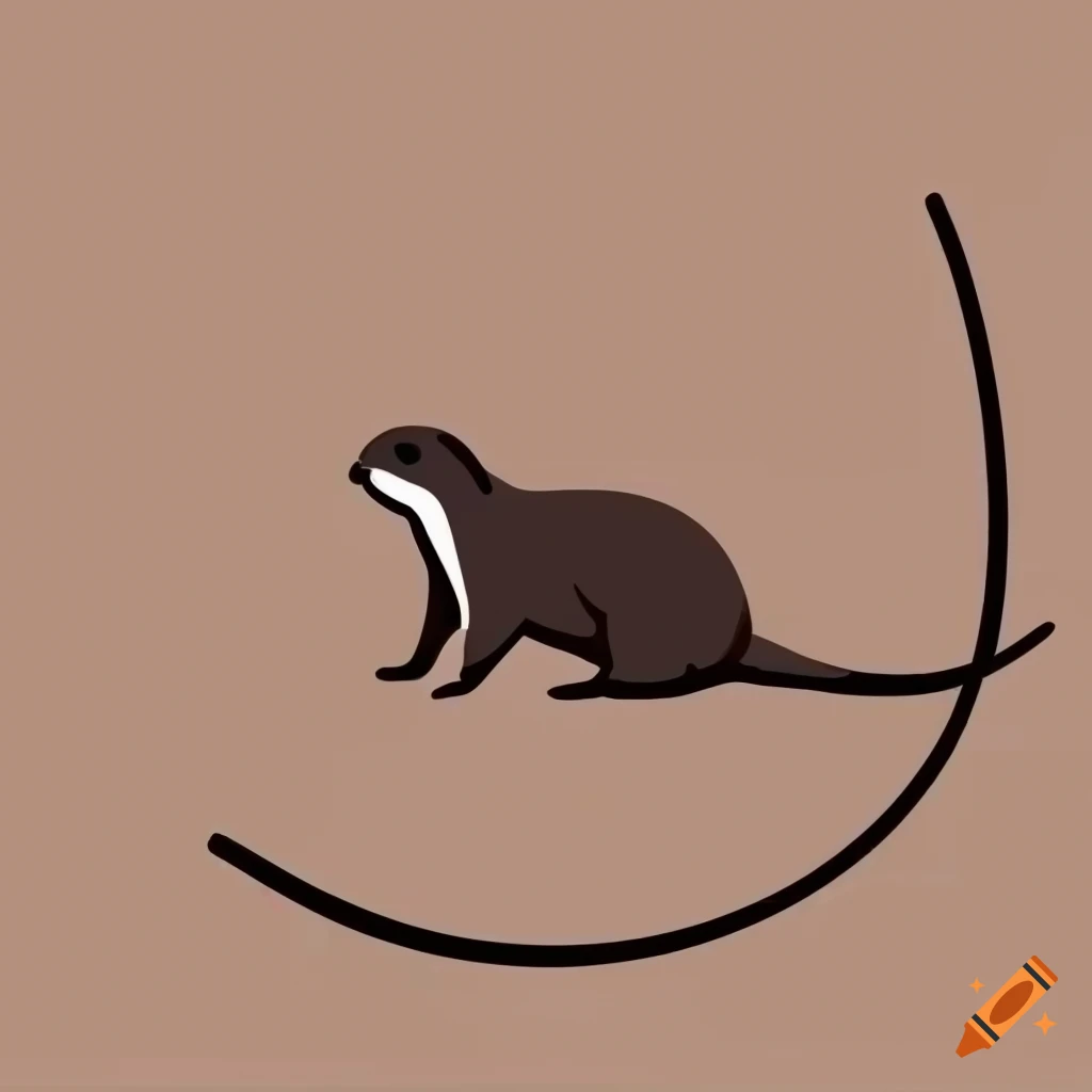 vector art of a cute otter