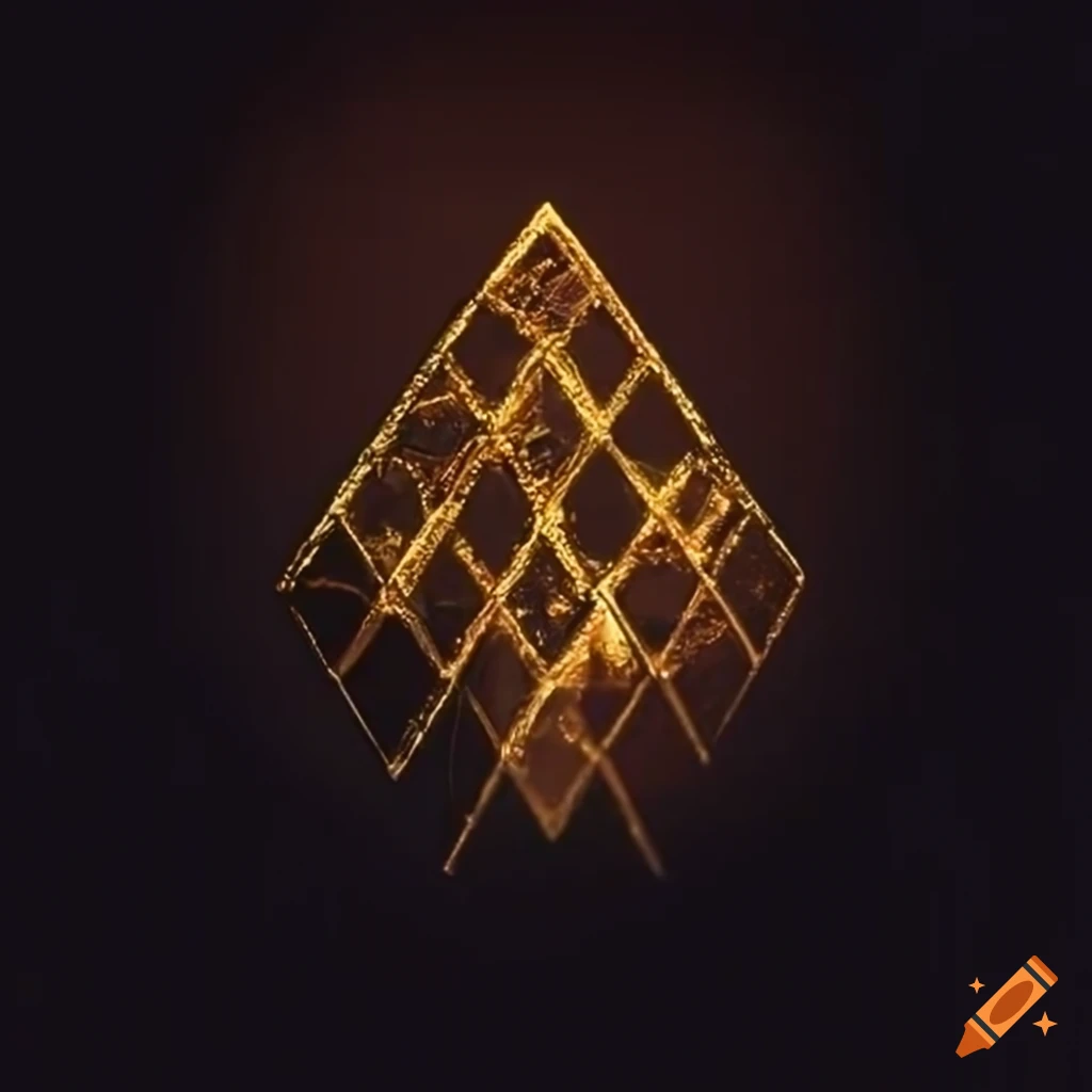 Symbol of a golden triangle with magical connotations