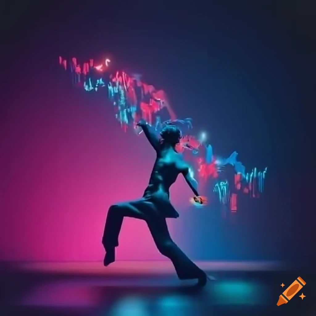 illustration of dancing stock market