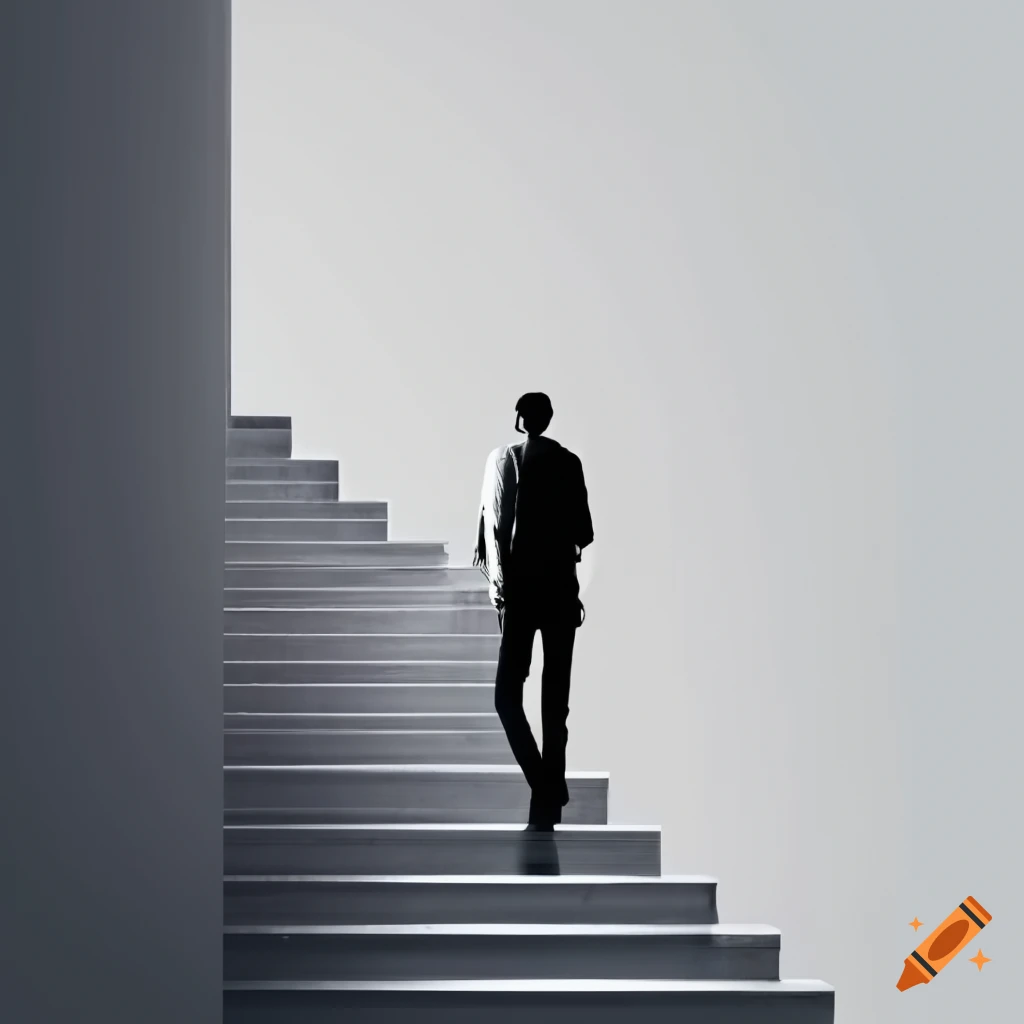 Man Walking Up The Stairs On Craiyon