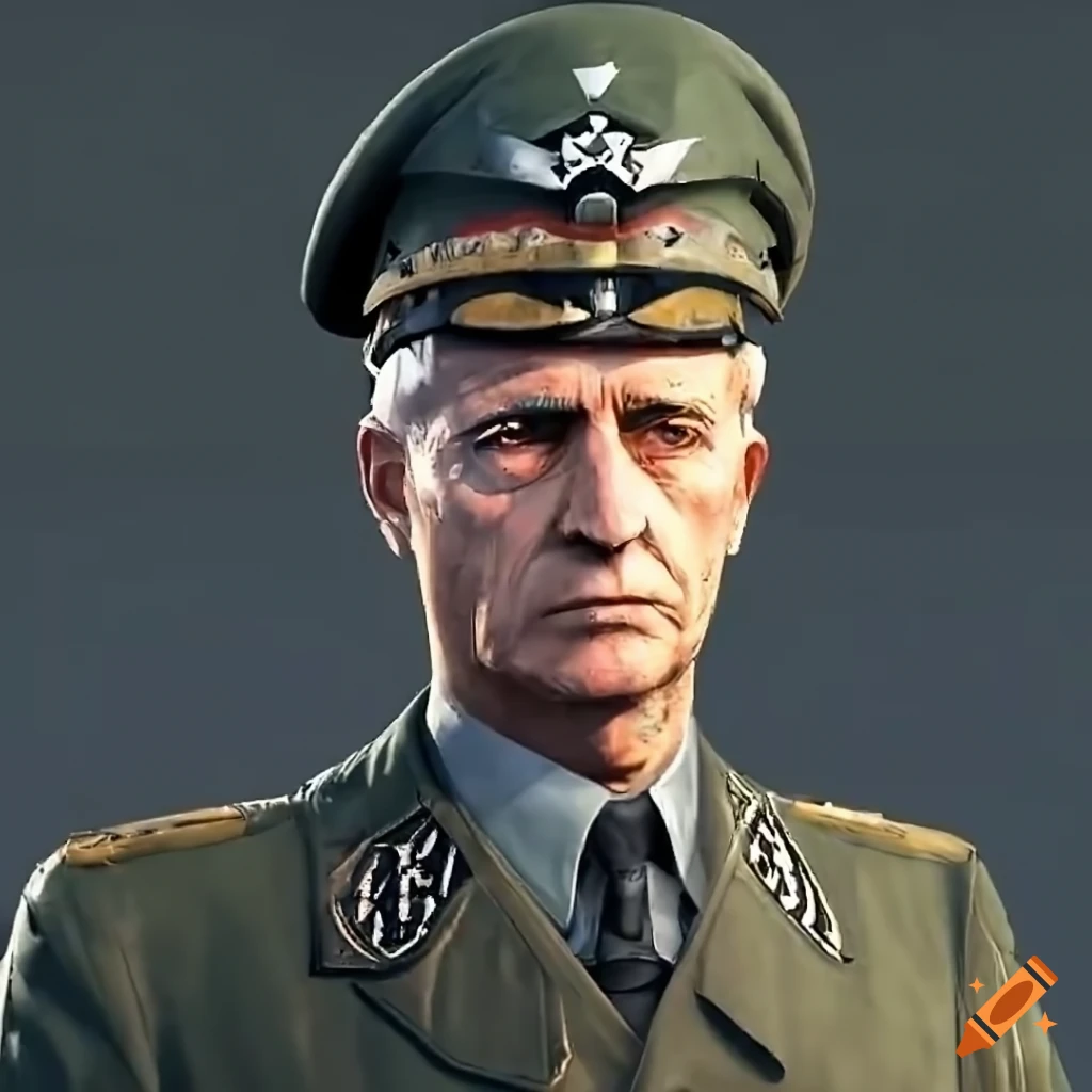 German tank commander peeking out of cupola on Craiyon