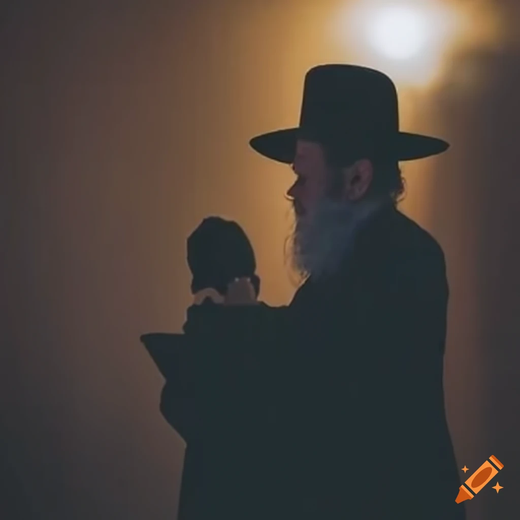 devout Jewish person praying from behind