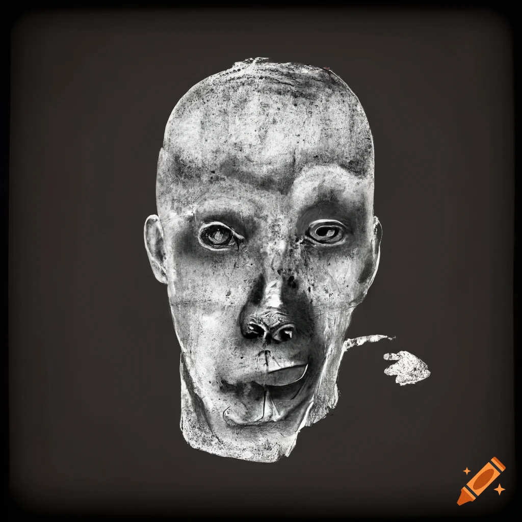 Dadaism handdrawing of a man with a hole in his head on Craiyon