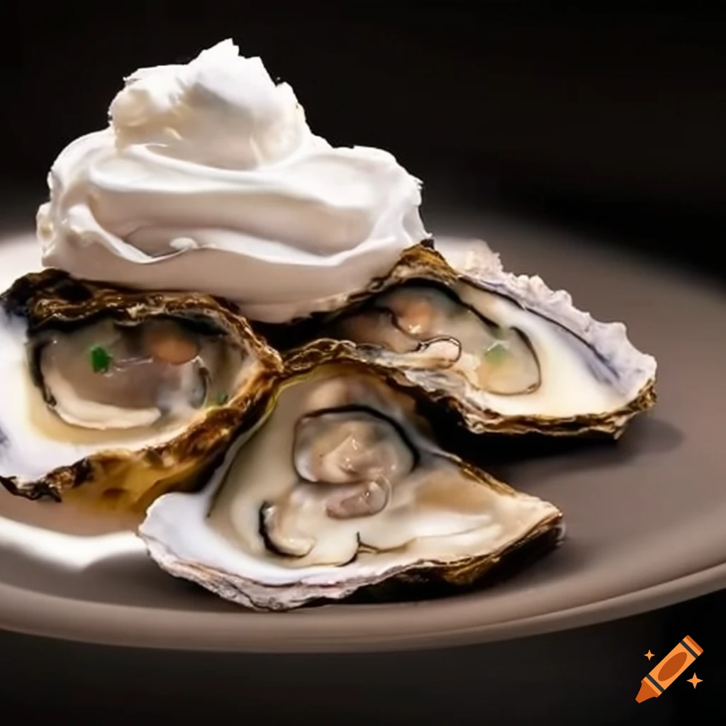 Oysters with whipped cream