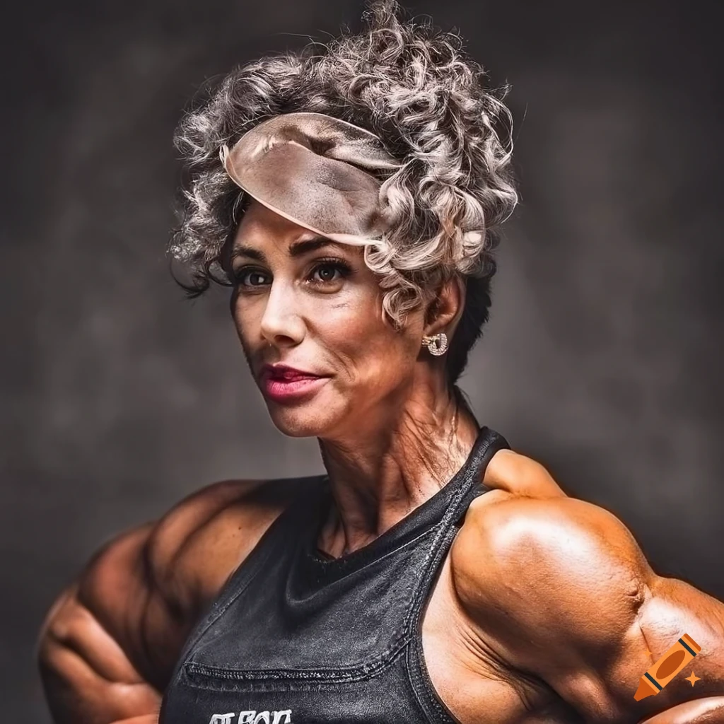 Photo Of A Mature Fit Woman Bodybuilder