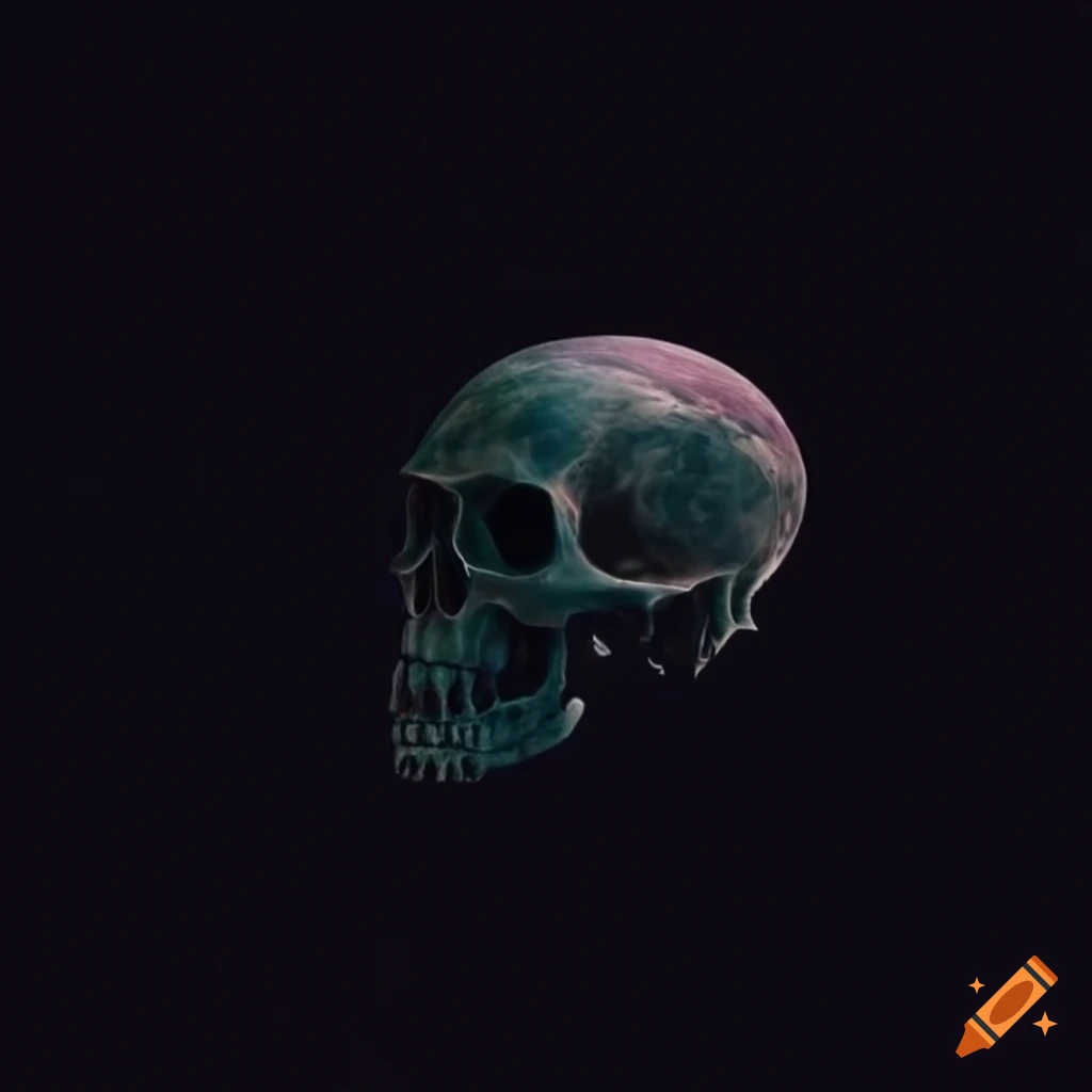 Skull in outer space artwork