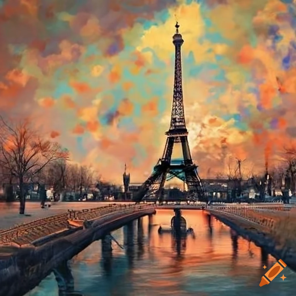 Scenic view of Paris on Craiyon