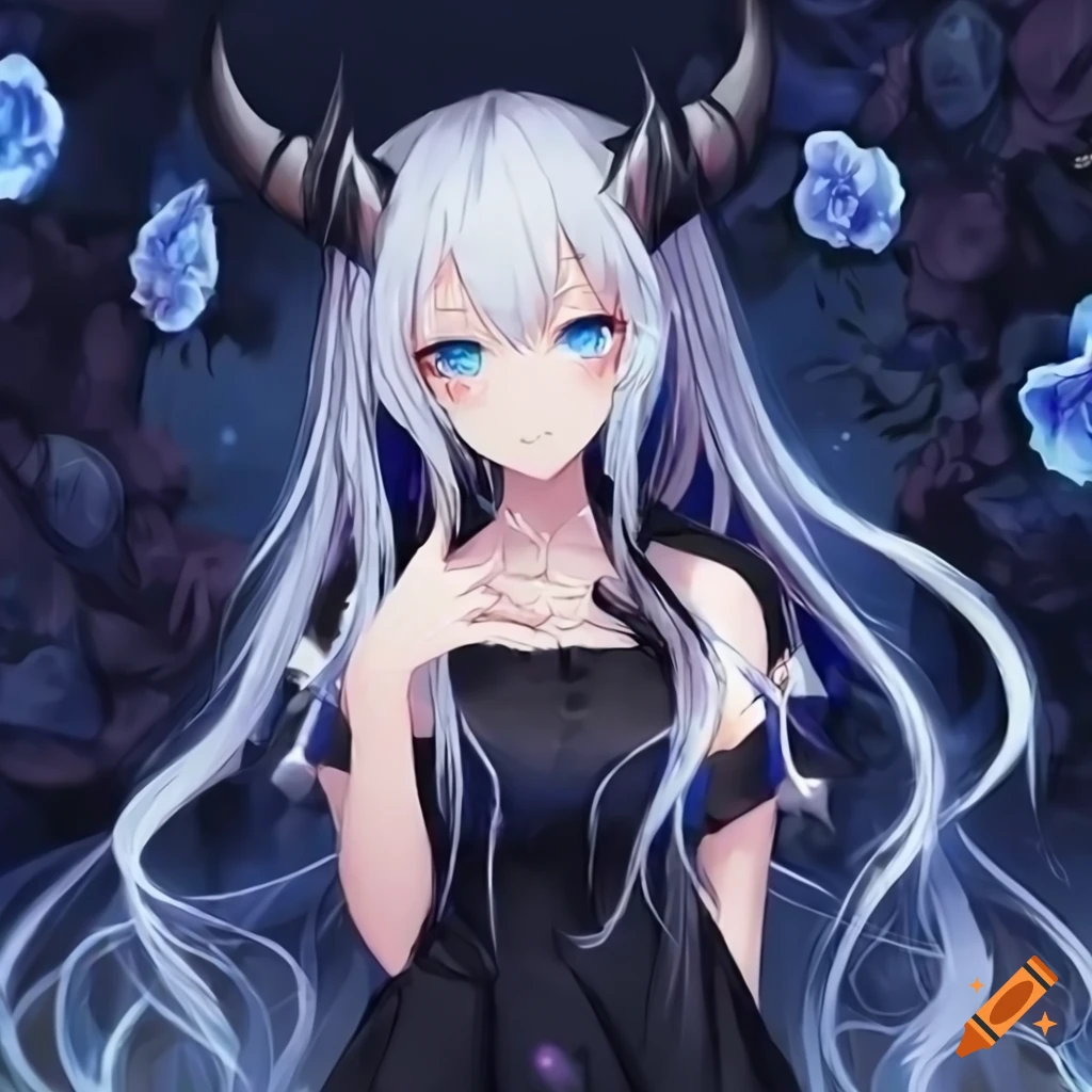 Anime Hair With Devil Horns - Roblox