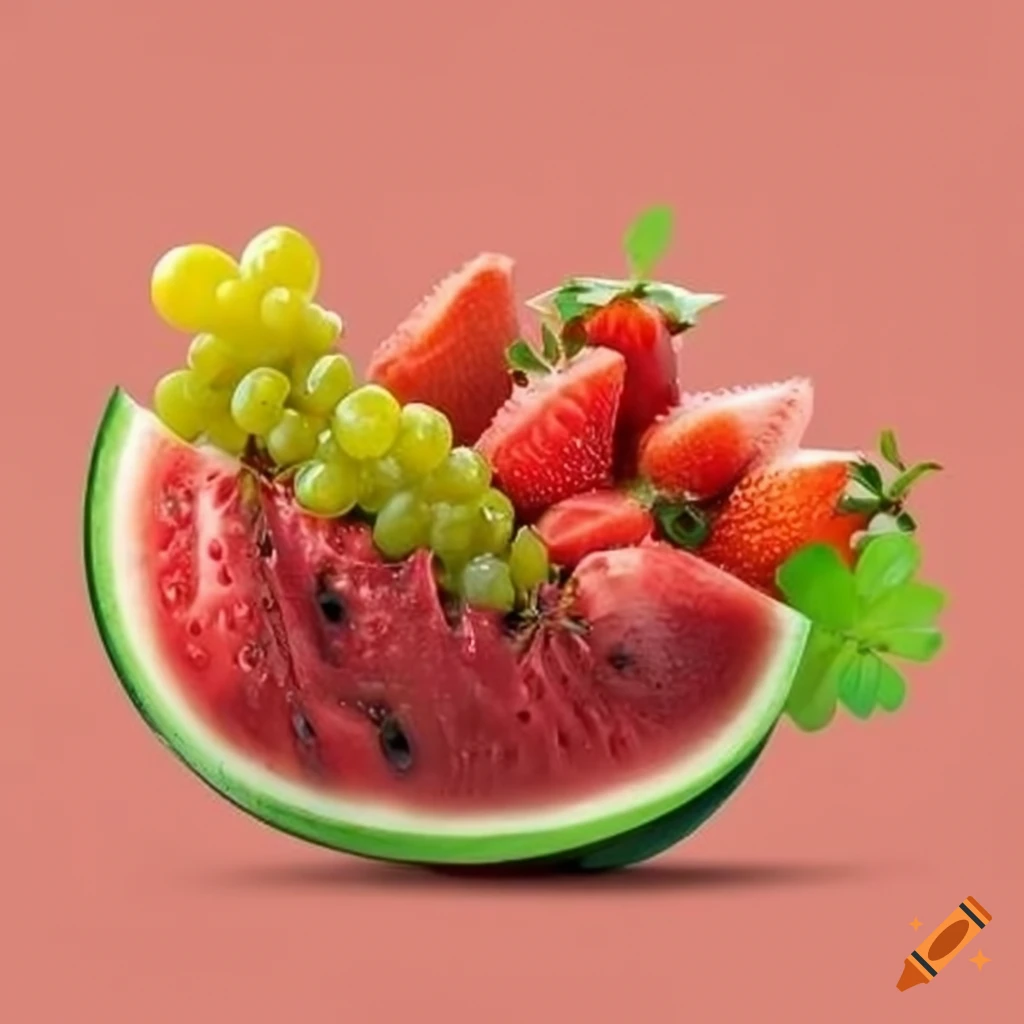 Bowl of fresh mixed fruits on Craiyon