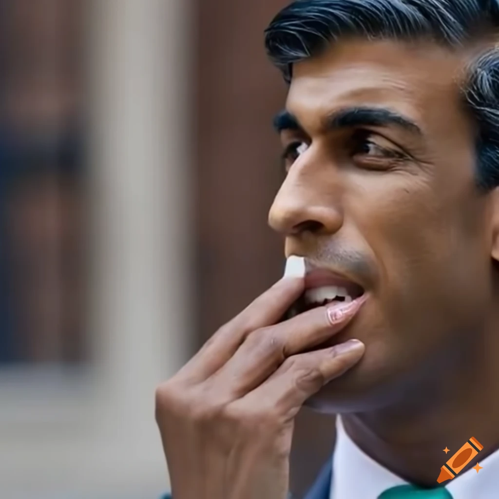 Rishi Sunak sniffing a luxurious fragrance