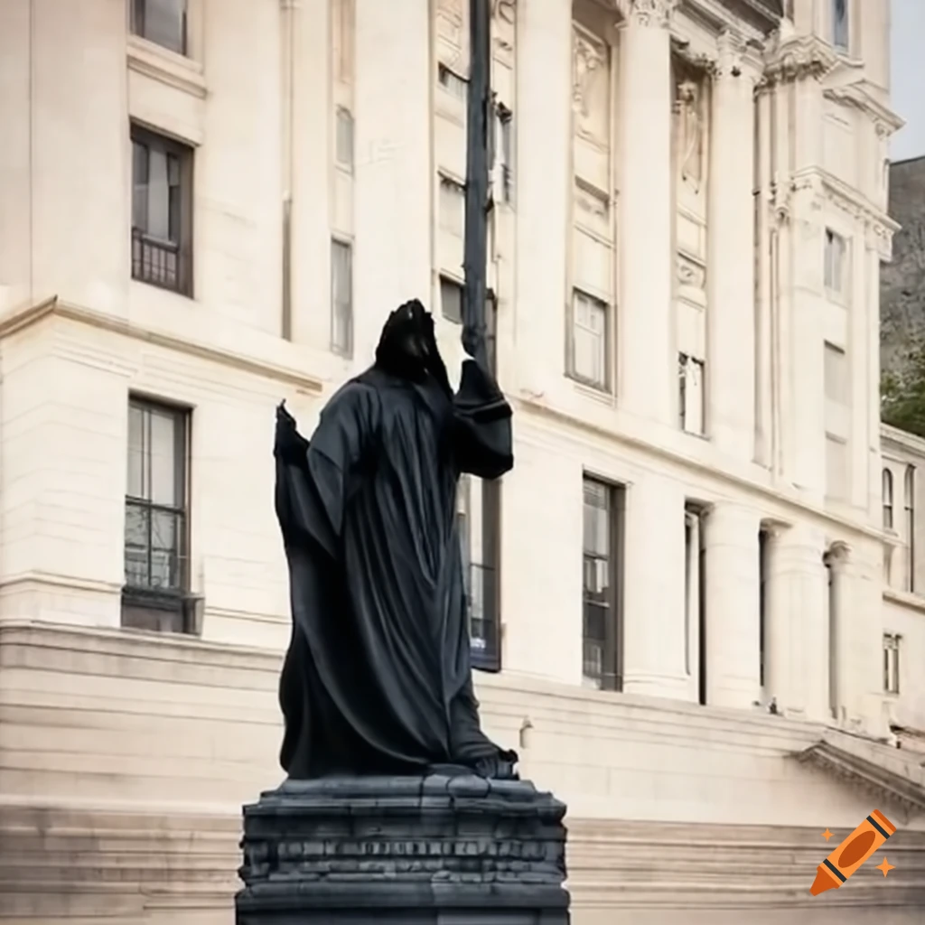 Statue of the grim reaper in front of a capitol building on Craiyon
