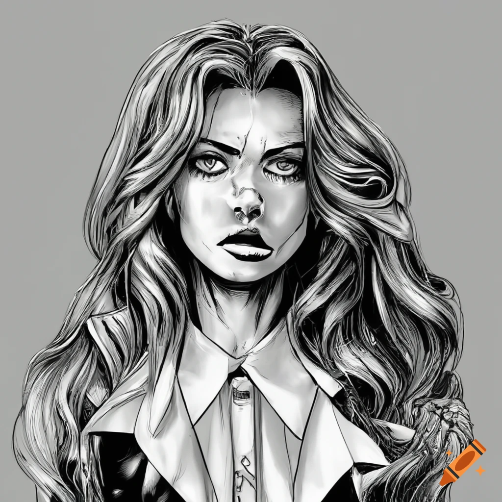 Ink Comic Art Of A Blond Woman In White Collar Shirt On Craiyon 6106