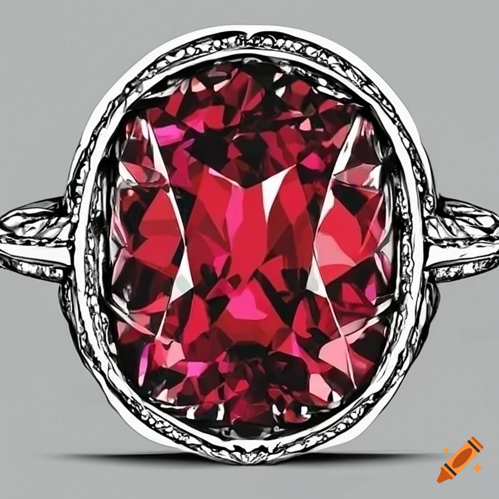 red gemstone ring