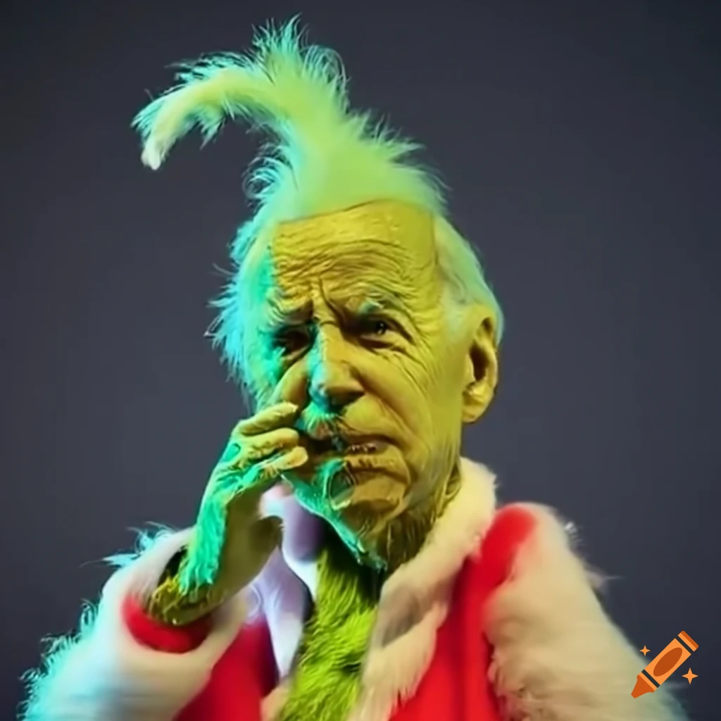 Satirical Image Of Joe Biden As The Grinch On Craiyon Satirical image of joe biden as the grinch on craiyon