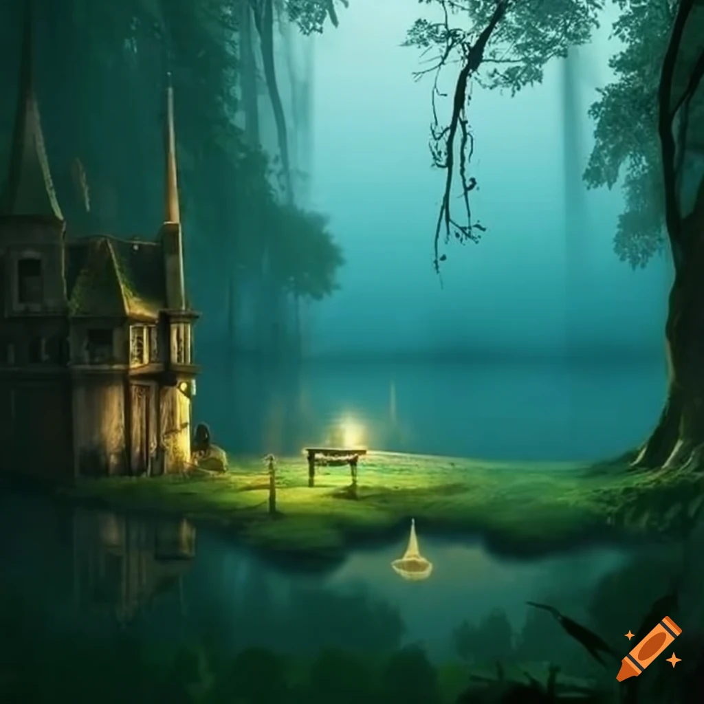 Medieval Mansion In A Magical Forest On Craiyon
