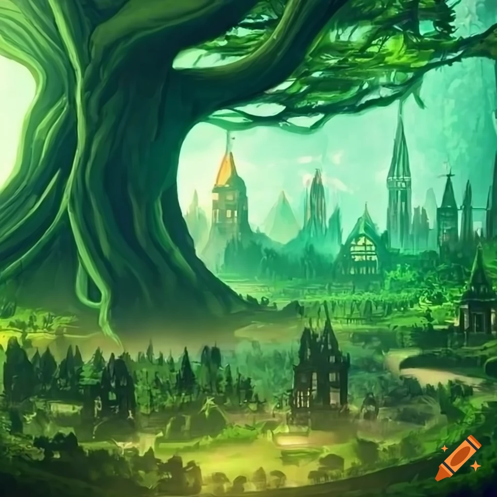 Elven forest, grove, town, fountain in t, Gallery