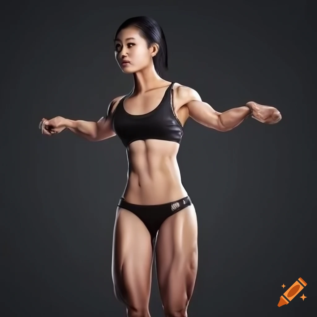 Asian Female with Toned Abs
