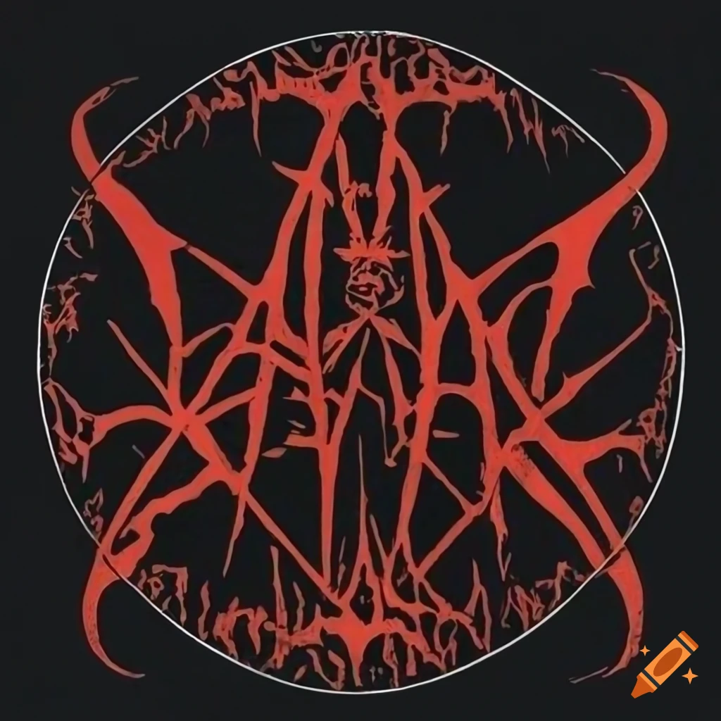 black metal band logo with mountain shape