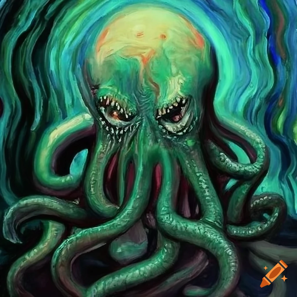 painting of Cthulhu by Edward Munch