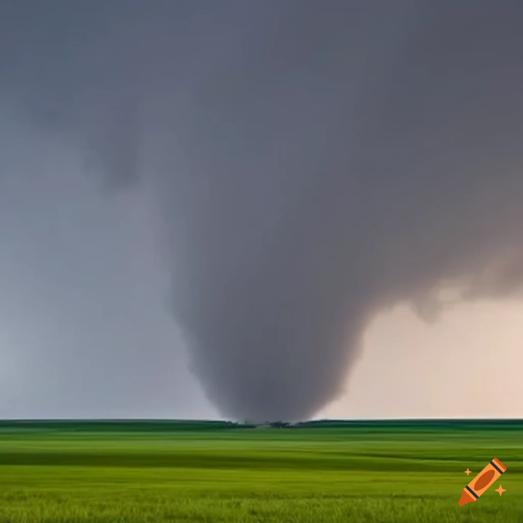 image of a looming wedge tornado