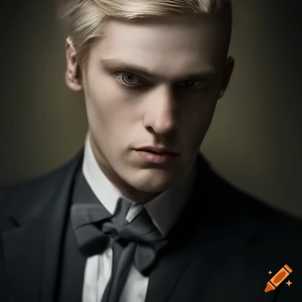 Portrait of a handsome blonde male in 1920s attire