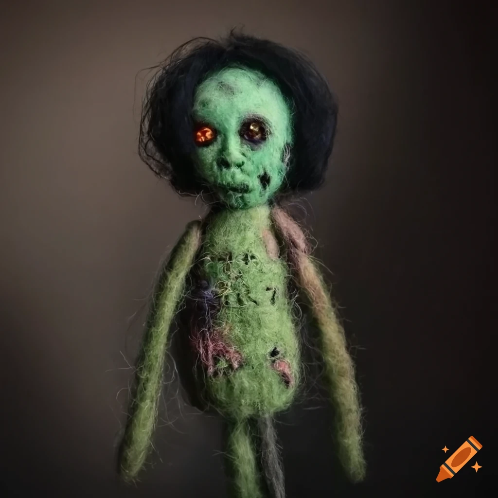 wool felted zombie doll