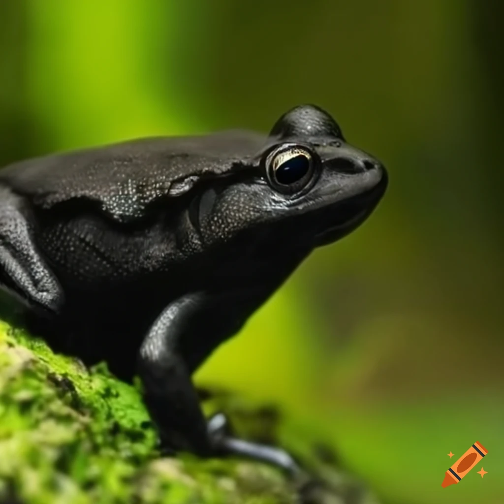 image of a black frog