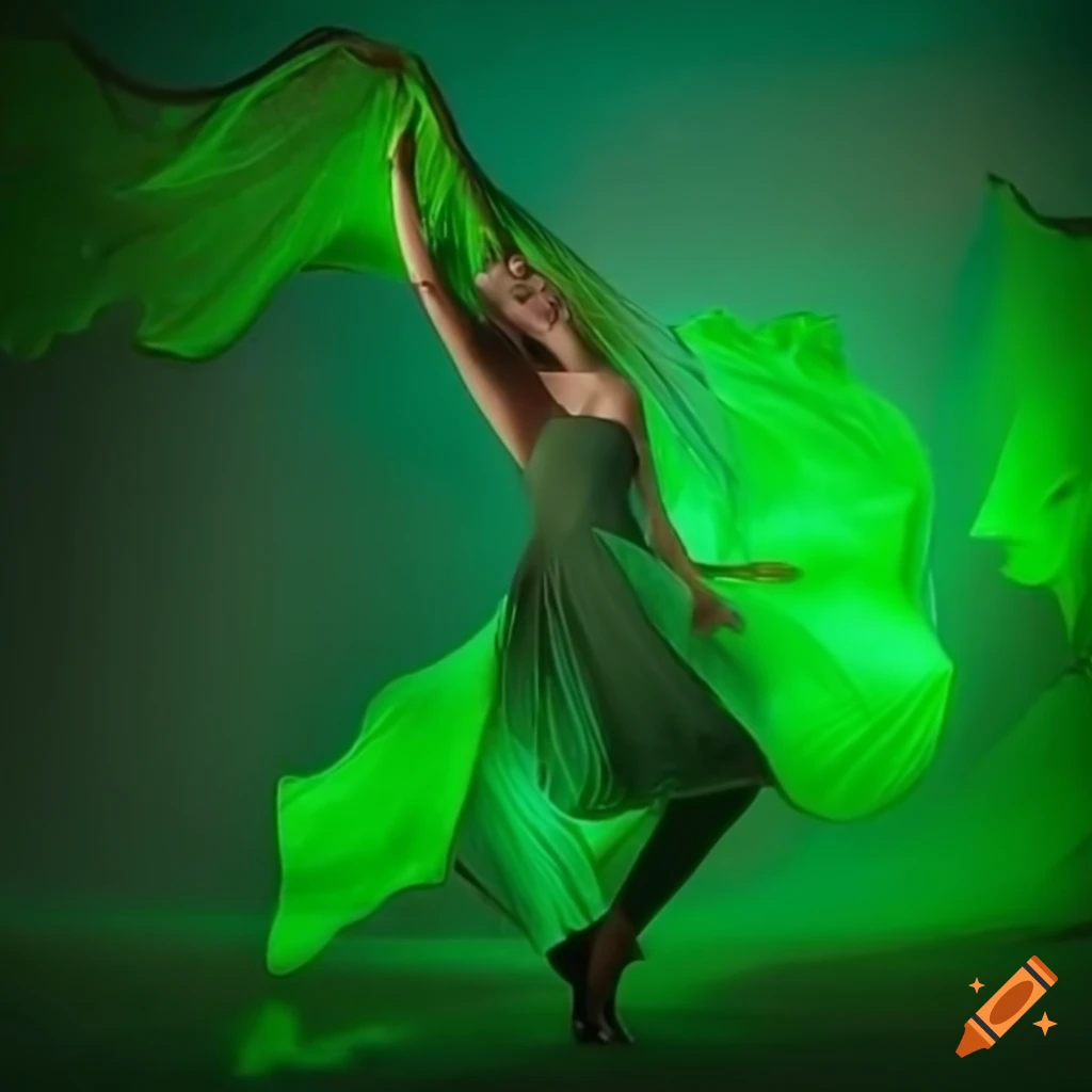image representing dreams in shades of green