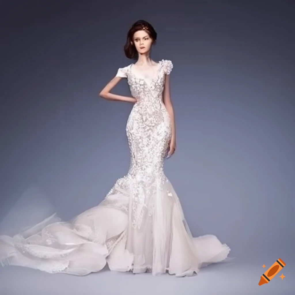 Exquisite custom-made mermaid wedding dress