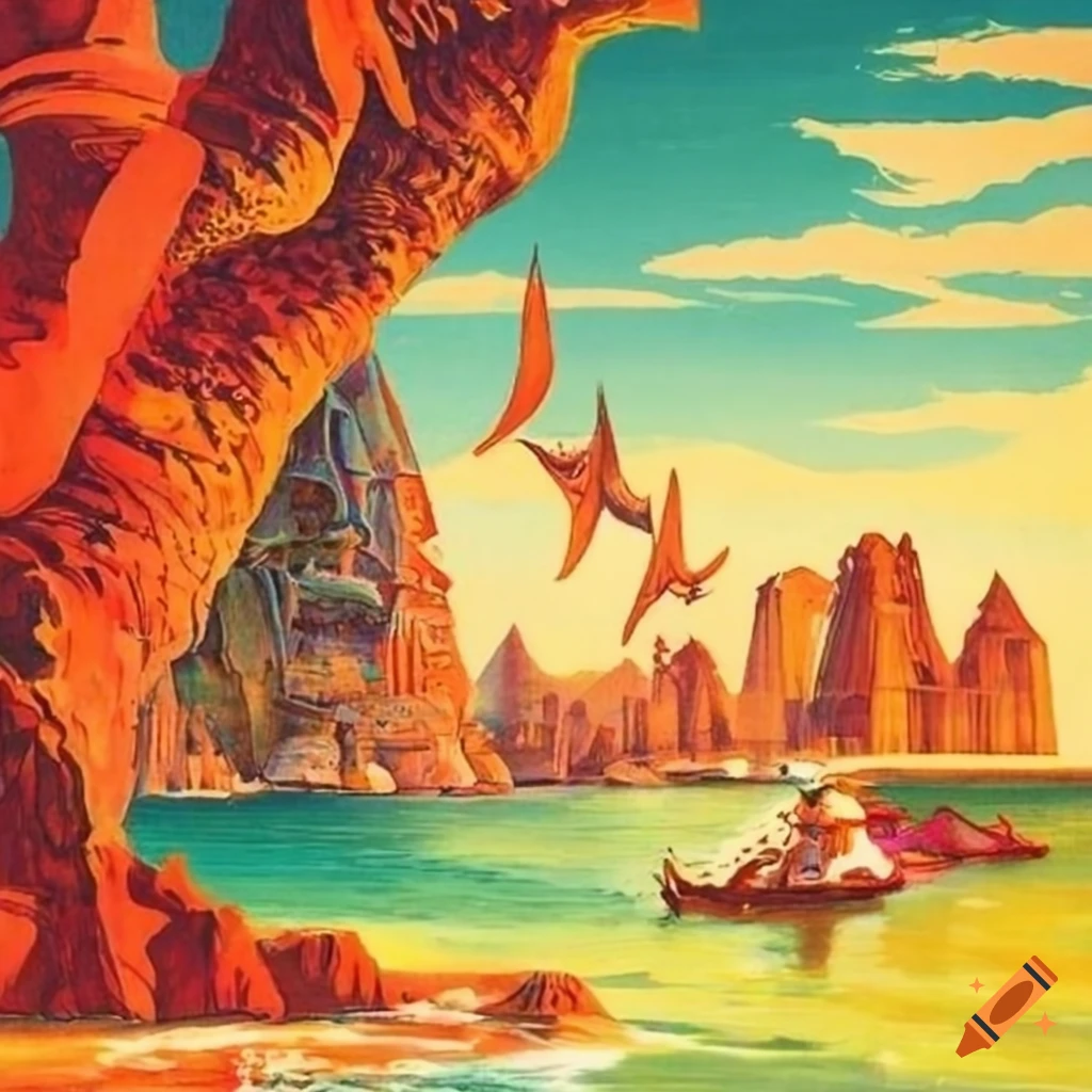 Vintage travel poster of a mexican fantasy dream land on Craiyon