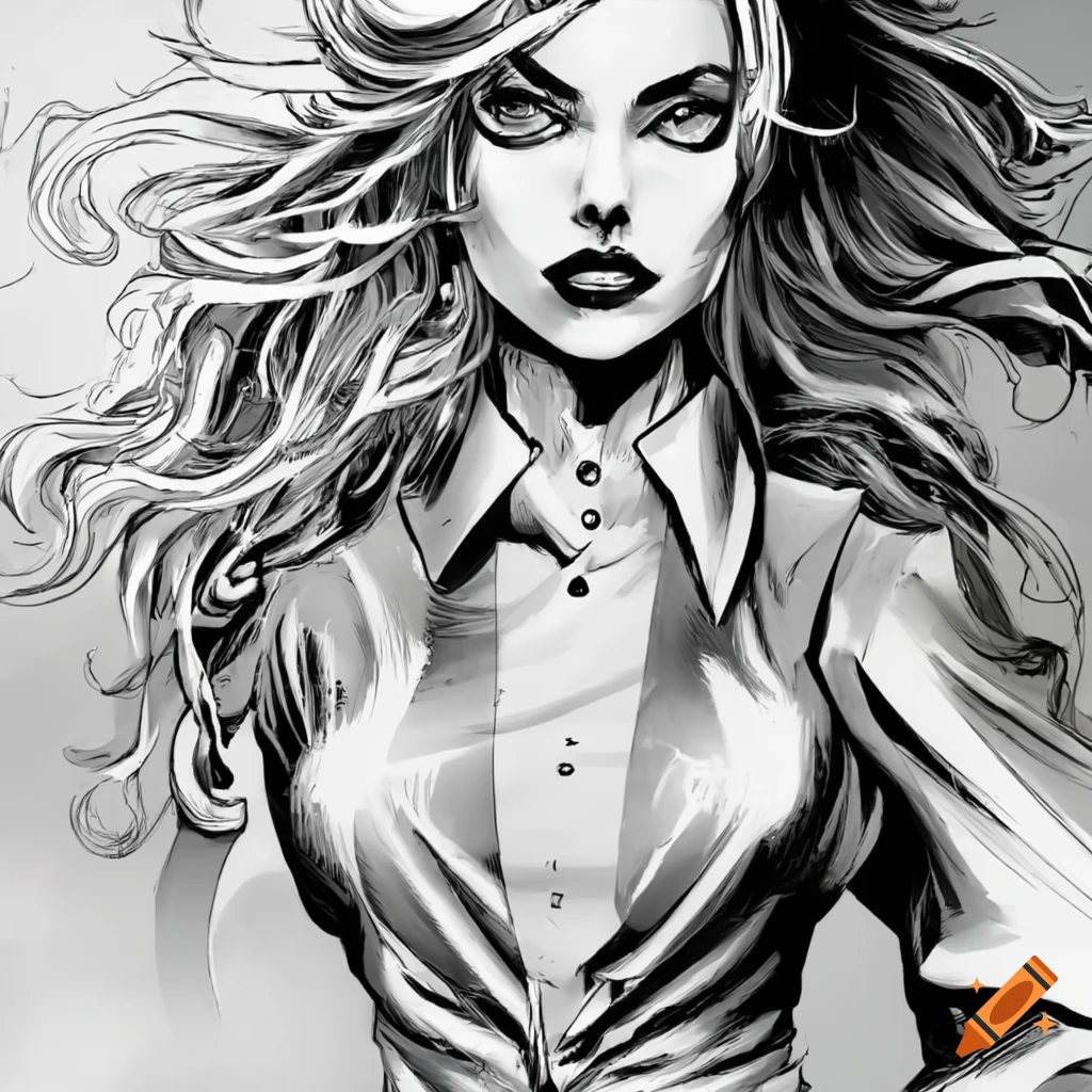 Black And White Comic Book Art Of A Blond Woman 8177