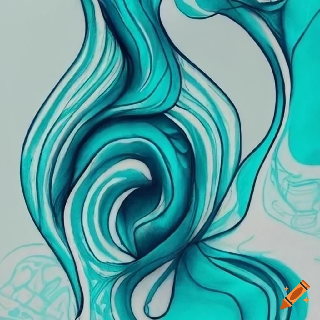abstract-cyan-tattoo-design-on-white-background