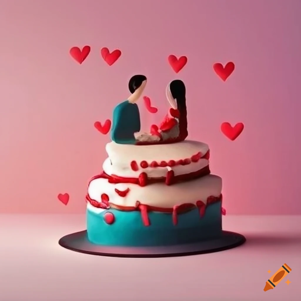 365 Days Of Love Fondant Cake - Dough and Cream