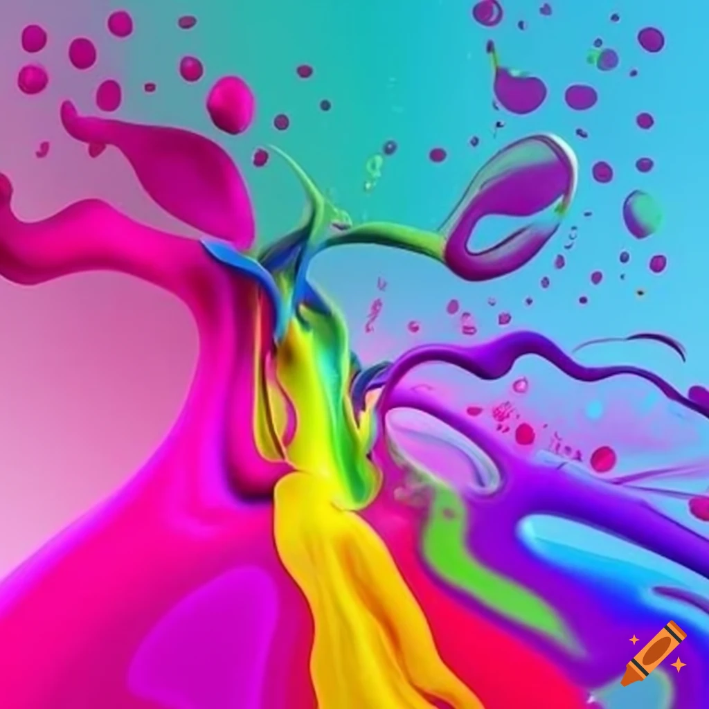 Vibrant color splash art on Craiyon