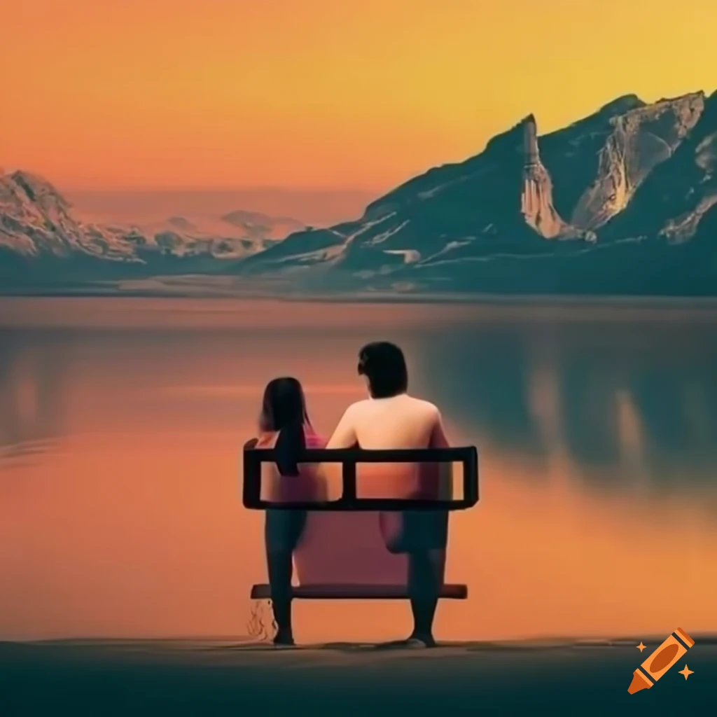 couple assis sur un banc avec vue sur la colline