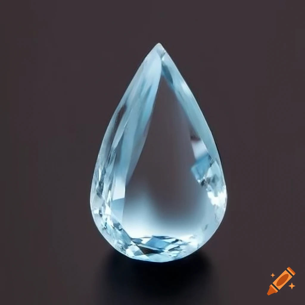 aquamarine crystal on black background