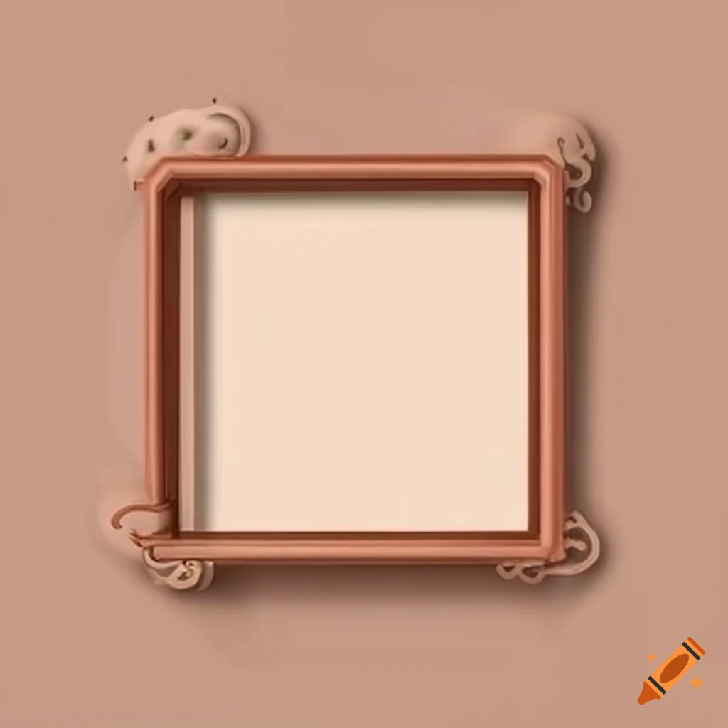 Light brown adorable cartoon picture frame