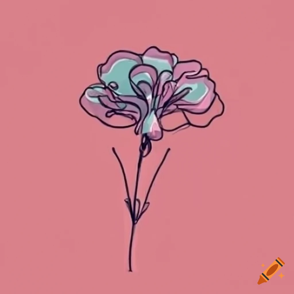 One Line Drawing Of A Carnation Flower On Craiyon