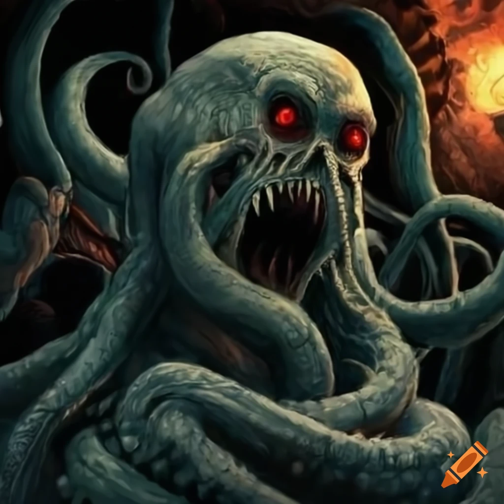 Horror Artwork Of Cthulhu Emerging From Darkness