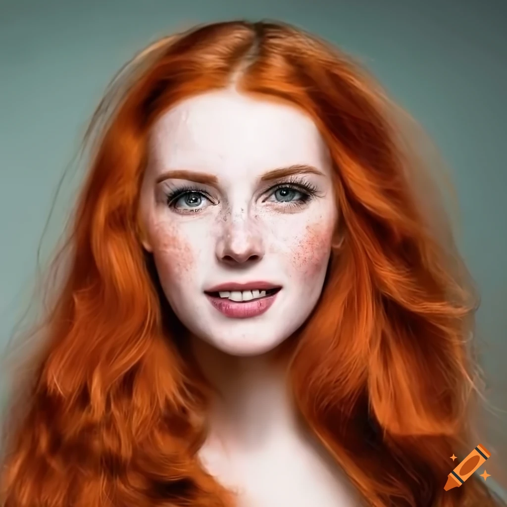 Portrait Of A Young Woman With Red Hair And Freckles On Craiyon 8312