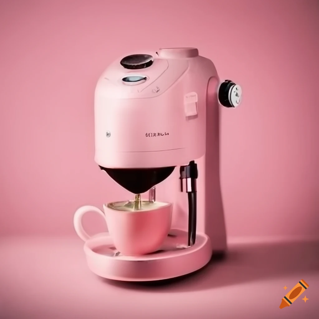 Pastel pink coffee machine on Craiyon