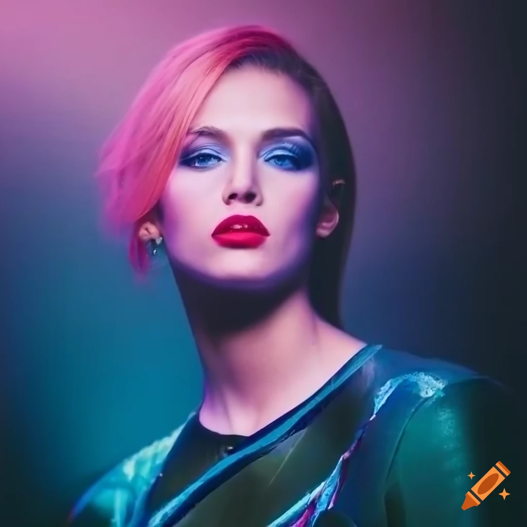 Ethereal Punk Photorealistic depiction of a young woman in ethereal punk style on Craiyon