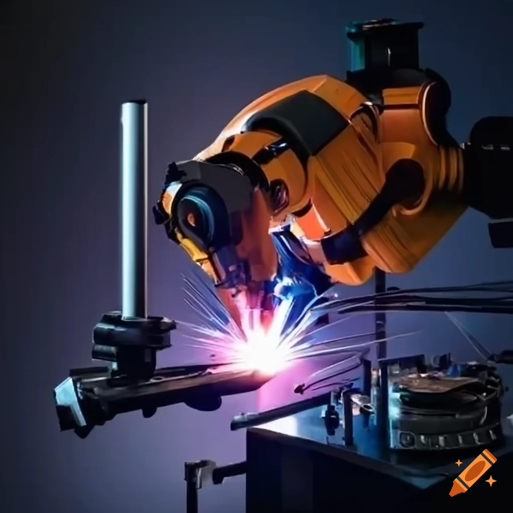 welding robot in a manufacturing facility