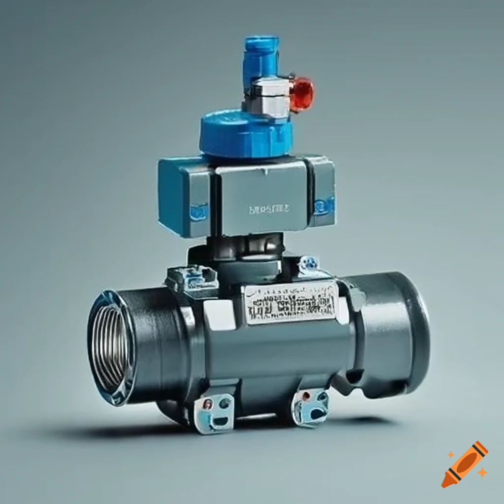 image of a 3-way ball valve with pneumatic actuator and positioner